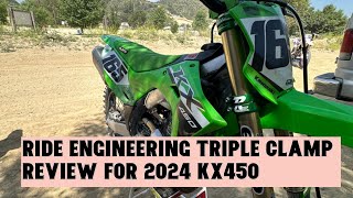 Ride Engineering Triple Clamp Review For 2024 Kawasaki KX450 [upl. by Etnauq]