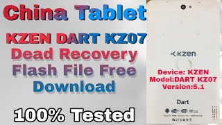 KZEN DART KZ07 51 Dead Recovery Flash File Free Download  Without Password [upl. by Nelyag]