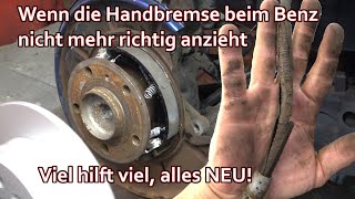 Mercedes Bremsscheibe mit Innentrommel und Handbremsseile wechseln [upl. by Nnaecarg]