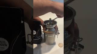 Hand coffee grinding with coffee LACAFETIERE [upl. by Nahgiem]