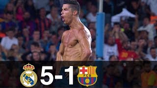 Real Madrid vs Barcelona 51 Goals amp Highlights w English Commentary Spanish Supercup 2017 HD 1080p [upl. by Sharpe]