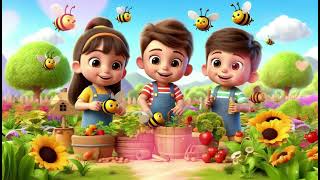 Busy Bees in the Garden 2  Fun and Educational Adventure for Kids Song Nursery rhymes for children [upl. by Eeimaj820]