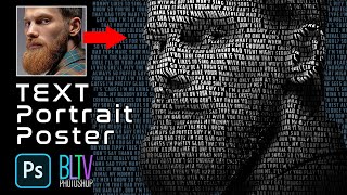 Photoshop Create a Powerful TEXT PORTRAIT Poster [upl. by Acinna]