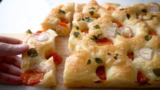 Focaccia Italiana  How to Make the Best Focaccia  No Knead Focaccia Bread  Chichabon [upl. by Estevan]