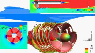 CFD simulation of DTMB 4661 propeller near surface [upl. by Eilrebmik]