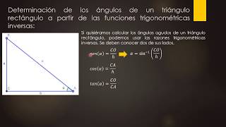 Razones trigonométricas inversas para obtener ángulos [upl. by Etteniuq]
