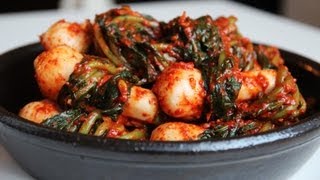 Ponytail Kimchi Chonggak kimchi 총각김치 [upl. by Nuahsyt]