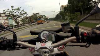 Aprilia Tuono V4R APRC top speed test 1 [upl. by Atteuqihc]