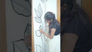 Beautiful Wall Painting Designs  Simple and Elegant shorts wallpainting [upl. by Etsirhc]