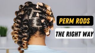 How To  Quick Perm Rod Set  Blown Out Natural Hair [upl. by Bendix970]