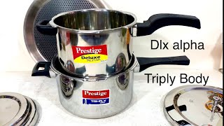 PRESTIGE TRIPLY vs PRESTIGE STEEL COOKER  Big Cooker Review 555L  Best pressure Cooker in India [upl. by Nickey]