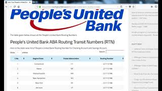 How To Find People’s United Bank Routing Number [upl. by Basilio531]