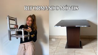 Reformei minha mesa me pediram para reformar uma cadeirinha uma cara nova para móveis velhos [upl. by Ashman922]