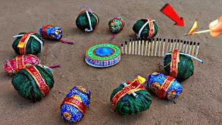 Matchstick chain Reaction Domino vs Diwali Crackers Amazing Expriment [upl. by Solrak245]