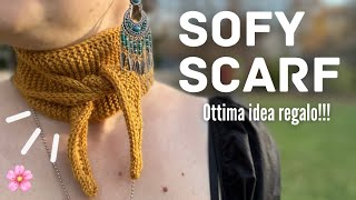 🌸 SOFY SCARF 🎁 regalo perfetto sciarpa ai ferri [upl. by Pressey]