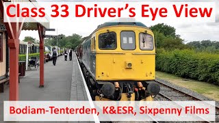 Class 33 drivers eye view cab ride footplate ride Crompton diesel D6587  33202 on the KESR [upl. by Ynwat]