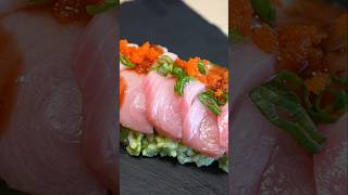 hamachi sashimi over avocado rice interesting youtube sushi food subscribe foodie video [upl. by Iadrahs]