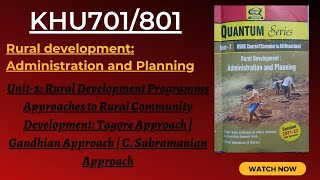 Approaches to Rural Community Development Tagore  Gandhian  and CSubramanian Approach [upl. by Ignazio513]