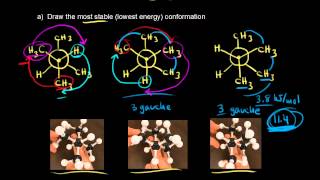 Newman projection practice 1  Organic chemistry  Khan Academy [upl. by Sukramed234]