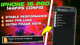 iPhone 16 Pro Max Configs For All Devices  No Root 100 Working 144FPS Lock 🔥 [upl. by Aitra872]