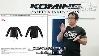 KOMINE コミネ 商品説明 EK317 12V WP ストレッチEミドルインナーウェアー 12V Windproof Stretch EMiddle Inner Wear 薄手 防風 伸縮 [upl. by Nilhtac]