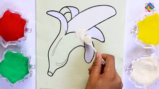 Colored Sand Art  Banana  How To Make Sand Painting with Sticker Paper [upl. by Animar]