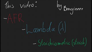 Intro to AFR Lambda and Stoichiometric  Combustion Engines Episode 1  Bengineering [upl. by Dnalrag]