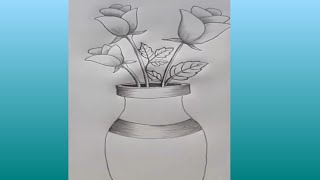 How to draw a vase  Easy pencil ✏️✏️ drawing  Step by step [upl. by Adnoloy]