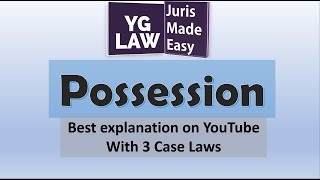 Possession  Explained in Hindi  Jurisprudence [upl. by Ydnic239]