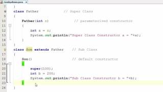 140 super with parameterized constructor in Java Programming Hindi [upl. by Yeltnerb]