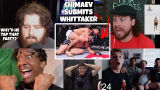 MMA YouTubers SHOCKED reaction to Khamzat Chimaev Round 1 sub Vs Robert Whittaker [upl. by Eamaj838]