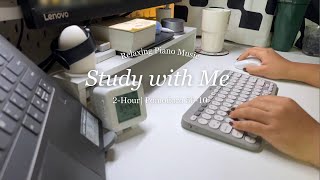 2HOUR STUDY WITH ME Pomodoro 5010 Calm Piano Music 和我一起学习 [upl. by Eseret850]