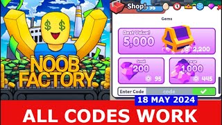 ALL CODES WORK HEAVEN Noob Factory Simulator ROBLOX  MAY 18 2024 [upl. by Asilet617]