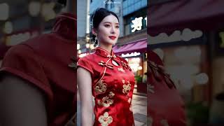 Chinese glamorous beauty walking down the street chinese beauty walking street [upl. by Meagher]