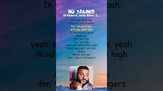 DJ Khaled ft Justin Bieber Chance the Rapper Quavo  No Brainer Lyrics shorts [upl. by Cita]