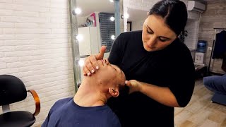 ASMR Strong massage by Alyona with neck cracking [upl. by Eidlog]