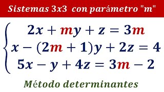 Como Discutir y Resolver Sistemas de Ecuaciones 3x3 con 3 incógnitas Parámetros por Cramer 2 [upl. by Fleur835]