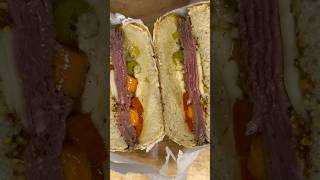 The Perfect Sandwich Giardiniera Roast Beef Provolone Mustard and Fresh Bread food shorts [upl. by Allemat]