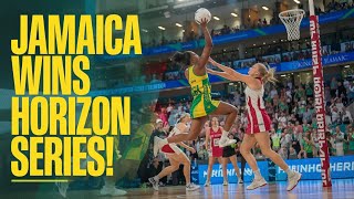 quotJamaica vs England Netball Highlights  Jamaica Wins Horizon Series 6153  2024 Netball Showdownquot [upl. by Evilo]