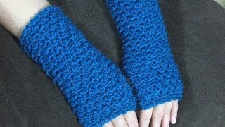 How to Crochet Finger less Crochet Gloves  Moss Stitch Finger less Gloves  Crunch Stitch [upl. by Onaireves]