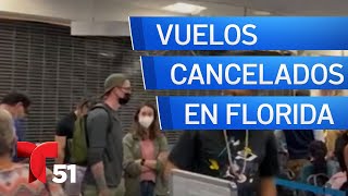 Demoras de vuelos y cancelaciones en aeropuertos de Florida [upl. by Wing]