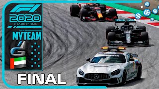 F1 2020 MYTEAM 29  GP DE ABU DHABI  A VOLTA DO SAFETY CAR COM ACIDENTE DO BEM PortuguêsBR [upl. by Brinn236]