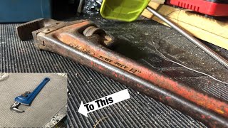 Ridgid model 12 pipe wrench restoration [upl. by Avah]