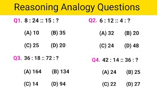 Reasoning Analogy Questions  Resoning Questions  Reasoning Practice Set  Analogy [upl. by Auhesoj15]