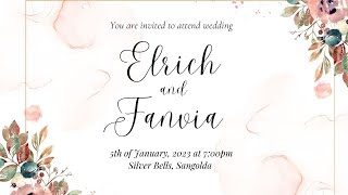 Elrich amp Fanvia  Live Streaming  Wedding Reception  Goa  Jason Studios [upl. by Swanson]