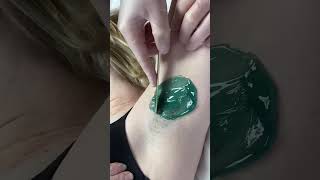 Professional underarm wax using green wax from Nacach waxing waxingexpert hairremoval [upl. by Wenda]