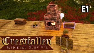 Crestfallen Medieval Survival  E1 First time playing this open world medieval RPG survival game [upl. by Santoro673]