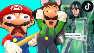 Mario Reacts To Funny Tik Toks 2 ft Luigi [upl. by Akzseinga]