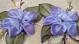 290 FLOR CON LISTÓN DE ORGANZA RIBBON FLOWERSDIY FABRIC FLOWERSHOW TO MAKE FLOWERS [upl. by Monte]