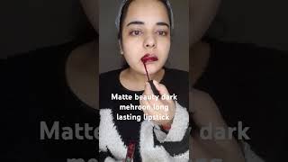 matte beauty dark mehroon lipstick youtubeshortlipstickyoutube [upl. by Siro]